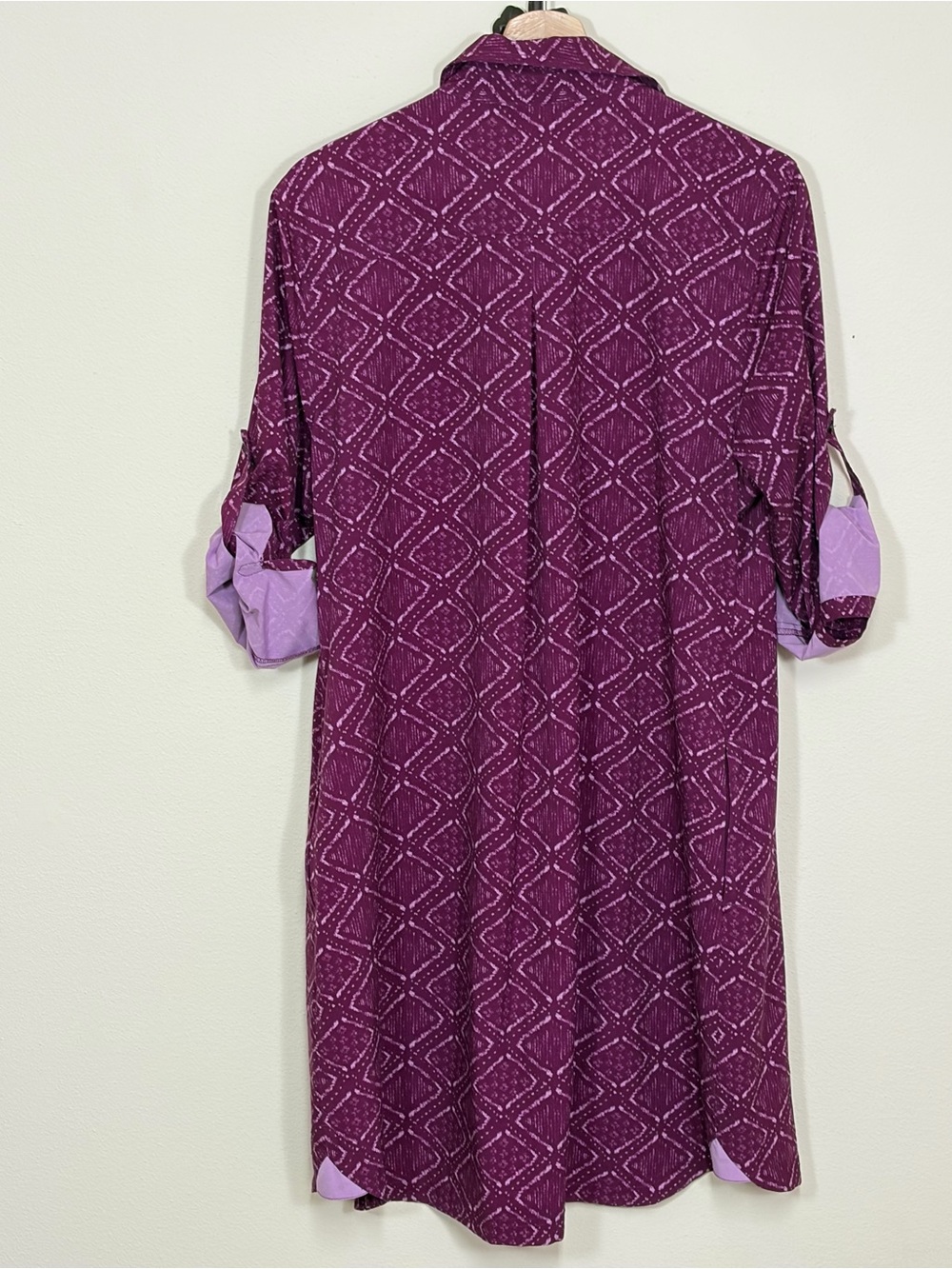 Title Nine Purple Printed Shirt Dress - Picture 3 of 13
